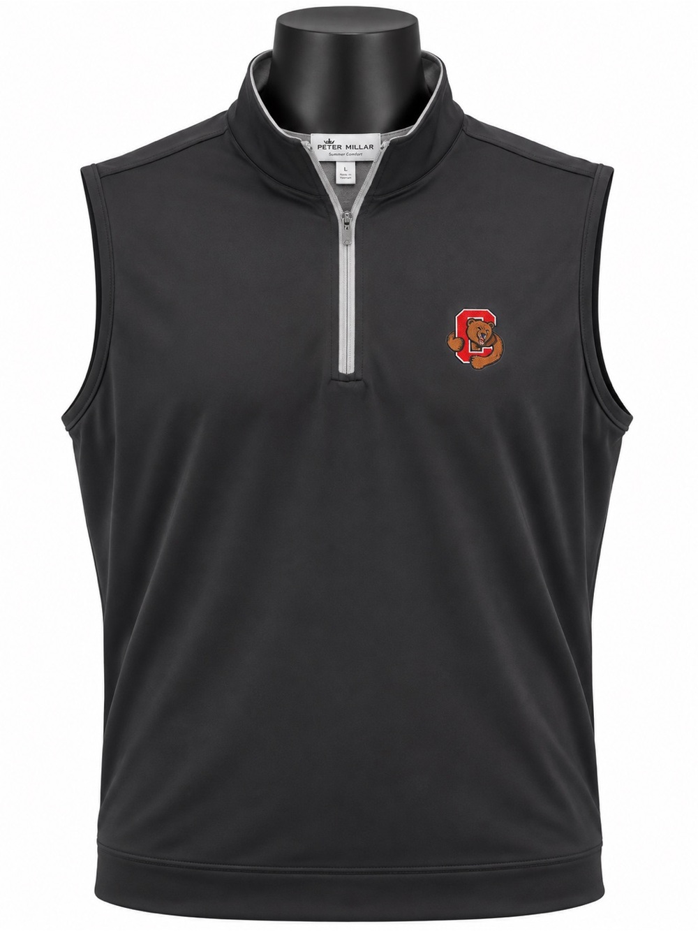 Peter Millar Cornell Big Red Men’s L Black 1/4 Zip Performance Vest NWT